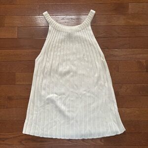 Rue and Willow White Y2K Ribbed High Neck Sweater Tank